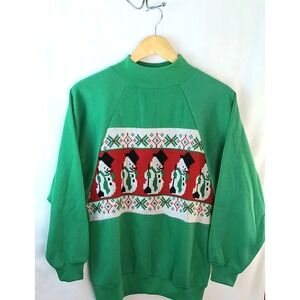 vintage 90s steppingstones christmas‎ sweatshirt snowman grandmacore holiday